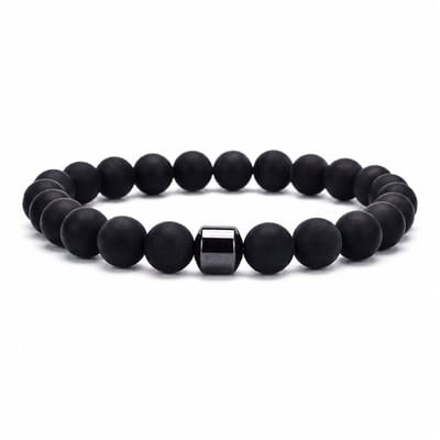XYZ Goods Armband Heren Onyx Kralen - Natuursteen - 19cm - Elastisch