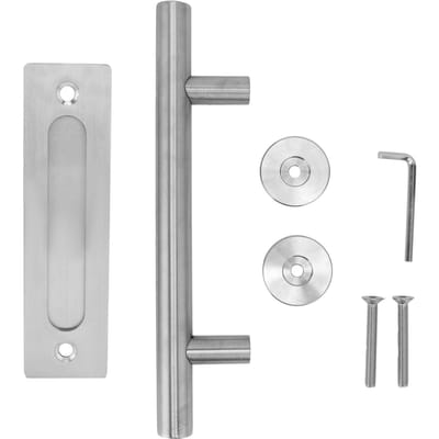 Poignée de porte de grange Acier inoxydable Poignée de traction double face pour porte Garage Grange Remise Placard