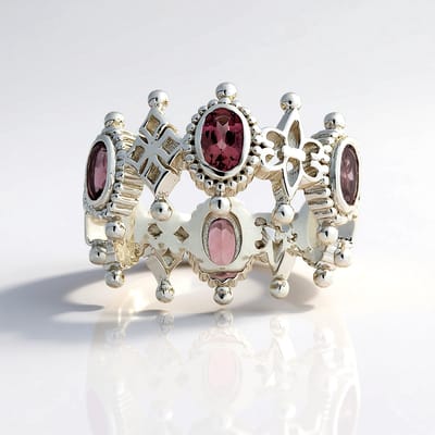 Cavill - Zilveren Ring met Braziliaanse Roze Toermalijn Ovaal 1,215ct - 925 Sterling Zilver - Bezel Zetting - Elegant Edelsteen Sieraad