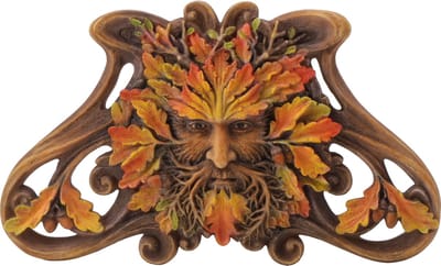Veronese Design - Groene Man HERFST (mini) Wandornament - (bxhxd) ca. 14,5cm x 9cm x 0,5cm