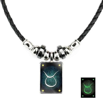 Stier / Taurus Sterrenbeeld Ketting met Hanger - Glow in the Dark - Kettingen Heren Dames - Astrologie - Papa Cadeau Voor Mannen - Vaderdag
