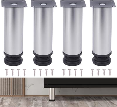 Verstelbare Meubelpoten Set van 4 RVS Meubelpoten met Diameter van 50mm voor Sofa, Tafel en Kast (150mm)