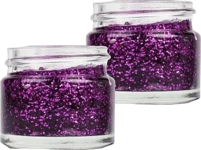 Superstar Glittergel voor lichaam/haar en gezicht - 2x - paars - 15 ml - Glitter schmink