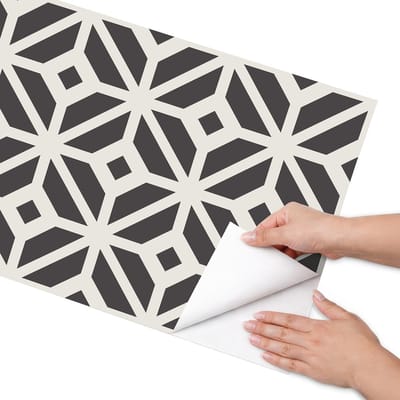 Coloray Meubel Wrap Folie - Zwart-wit Meubelfolie - 50x100 cm - Plakfolie Meubels Zwart-wit patroon - Decoratiefolie Zelfklevend - Geometrische Meubelfolie - Meubelfolie Zelfklevend - Badkamer decoratie - Geometrie
