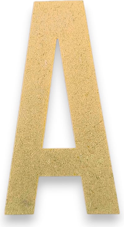 MGM Trading - A - Letters en Cijfers van MDF - 10 cm hoog - 9MM Dik - Beige - Laser gesneden - Per Stuk