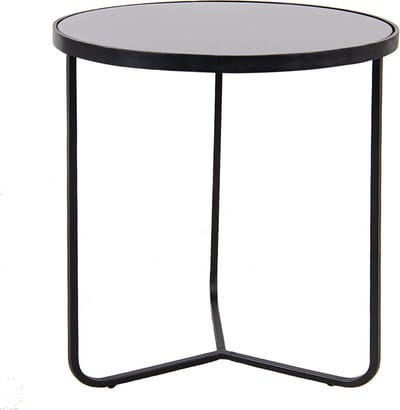 Clayre & Eef Bijzettafel Ø 50x55 cm Zwart Aluminium Rond