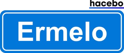 Hacebo - Plaatsnaam Sticker - 29x10 CM - Ermelo sticker - Verkeersborden sticker - grappige cadeaus - Ermelo