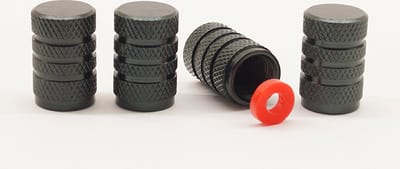 Schrader (auto) ventiel - Zwart aluminium grip met afdichting
