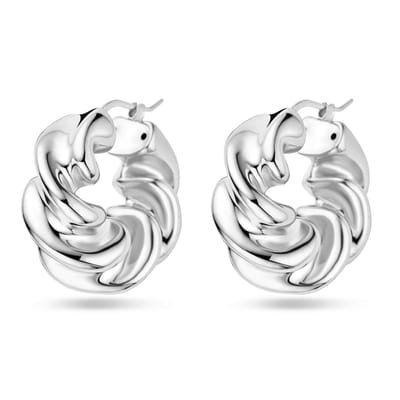 Zilver Gerhodineerd Oorringen Gedraaid 30 Mm 1339292