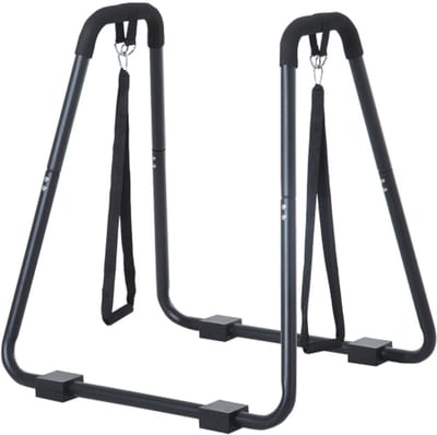 Dipstation met sling trainer, Duikelstang, stevig stalen frame zwart 90x81x92,5cm, voor krachttraining tot 120kg