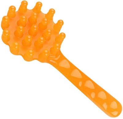 Schelpvormige Hoofdmassage Kam – Lange Handgreep Hars Massage Kam voor Hoofdmassage, Scalp Massager, Meridian Schrapen en Ontspannende Huidmassage - Oranje