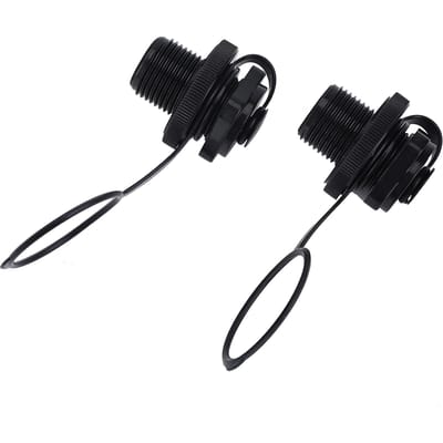 2 stuks vervangende schroefluchtventielen voor opblaasbare rubberboten en zwembadboten black