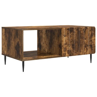 vidaXL - Salontafel - Gerookt - eiken - 90 - x - 50 - x - 40 - cm - Bewerkt - hout