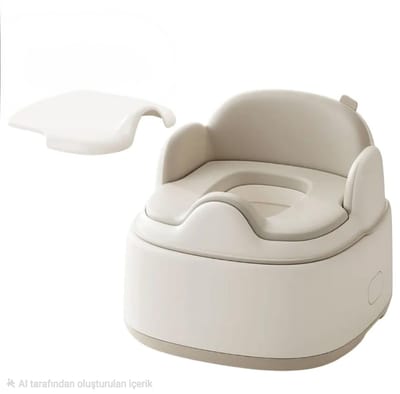 Mogi Products - Kinderpotje met Zacht PU Zitkussen - Comfortabel Plaspotje - Toilettrainer & Plasstoeltje Kind - Grijs/Wit
