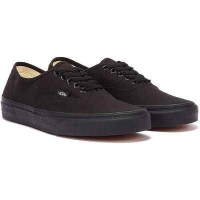 Vans Authentic Unisex True Black Canvas Skate Trainers