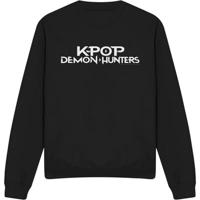 K-Pop Demon Hunters Unisex Volwassenen Logo Sweatshirt (Zwart, Wit)