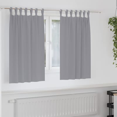 vidaXL Zwart-out Gordijnen met Ringen 2 st Lichtgrijs 140 x 140 cm