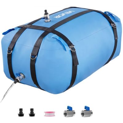 VEVOR Wateropslagzak, 132L TPU Zachte Waterzak, Wateropslagcontainer, Lekvrije en Slijtvaste RV-Watertank voor Buitenirrigatie Tijdens Kamperen