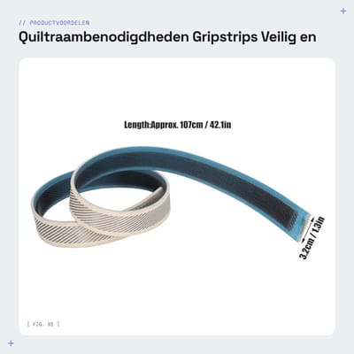 Dailygoods- Gripstrips Vrij Gesneden - Stevig/Duurzaam - Eenvoudig te Gebruiken - Hoge Veiligheid - Geschikt voor Tuften - Tapijthaakframes - Tuftingstrips