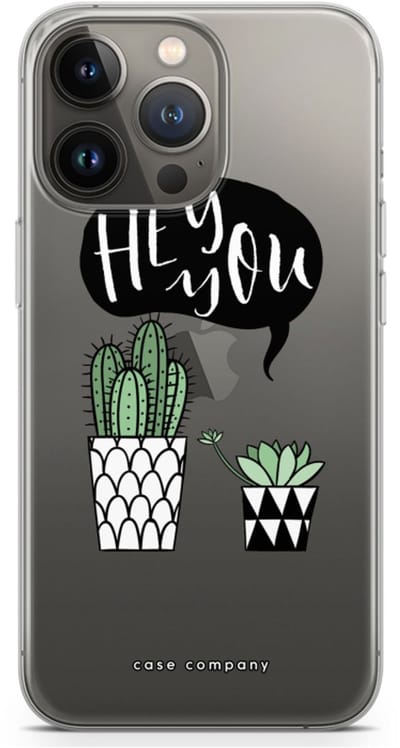Case Company® - Hoesje geschikt voor iPhone 13 Pro hoesje - Hey you cactus - Soft Cover Telefoonhoesje - Bescherming aan alle Kanten en Schermrand
