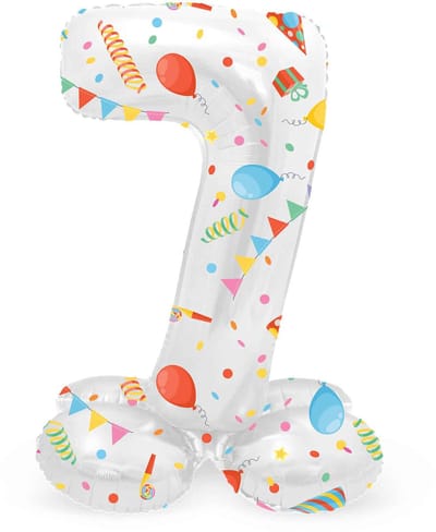 Folat BV Standing Foil Balloon Joyful Party Number 7 -72cm