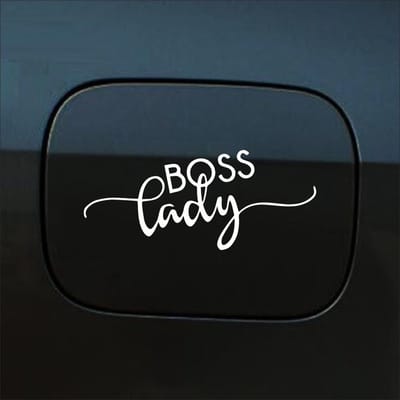 Bumpersticker - Boss Lady - 6 X 14,8 - Wit
