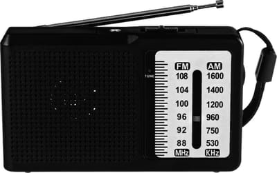 Draagbare Mini Pocket Radio AM/FM op batterijen - Zwart