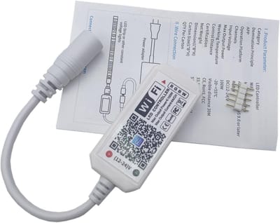 Thijox - Wifi RGBW Controller voor LEDstrip met Magic Home App, Compatibel met Alexa en Google Home, DC12-24V, Stemdimmer voor Thuis, Tuin, Feestverli