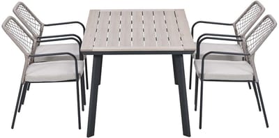 Garden Impressions Ross tuinset sand 5-delig - Penedo tuintafel 160x90 cm