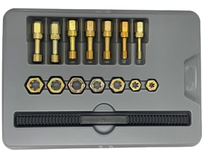 15 delige set draadreparatie tappen en snijmoeren incl draadvijl Metrisch
