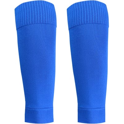 1 paire de chaussettes de protection du tibia pour hommes et femmes, chaussettes de Football, manches de mollet bleu