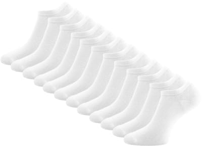 Katoenen Sneakersokken - 12 paar SQOTTON® - Enkelsokken - Naadloos - Wit - Heren & Dames - Maat 47-50