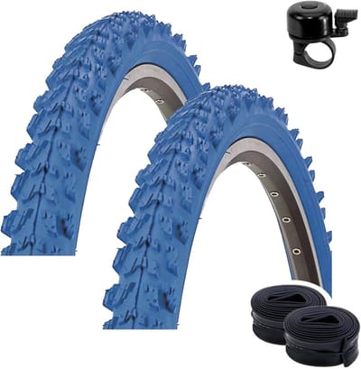 Fietsprofiel Banden - MTB Banden - Terrein Fietsen - Studded Profiel - 24 Inch Set - Blauw