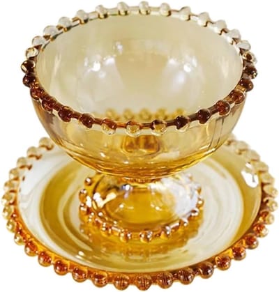 Dessertbekers Glas - IJsschaaltjes Set - Desserts Serveren - Dubbelwandig Ontwerp - 2 Stuks - Goud