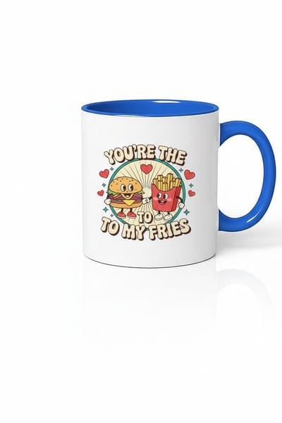 Mok 'You're The To My Fries' | Hamburger & Friet Liefdesbeker | Uniek & Grappig Cadeau
