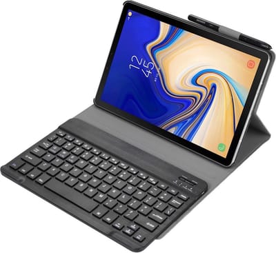 DrPhone - KC4 Smart Keyboard Case – Toetsenbord cover – Android Tablet Tab A – 10.5 Inch – (Model SM- T590/T595) - Zwart