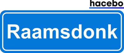 Hacebo - Plaatsnaam Sticker - 29x10 CM - Raamsdonk sticker - Verkeersborden sticker - grappige cadeaus - Raamsdonk