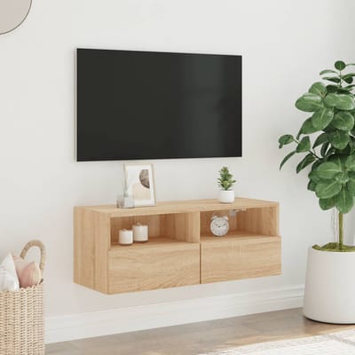 vidaXL - Tv-wandmeubel - 80x30x30 - cm - bewerkt - hout - sonoma - eikenkleurig