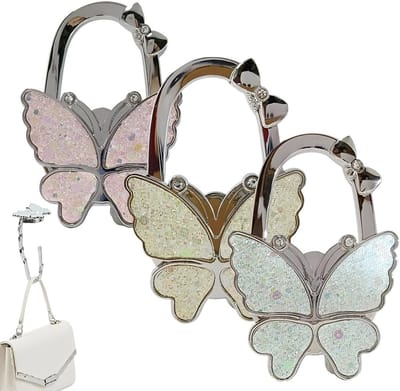 Vouwbare Handtas Houder met Vlinderontwerp - Perfect voor Restaurant, Kantoor en Cafe, Set van 3