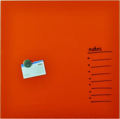 DESQ® Magnetisch Glasbord - Oranje - 45 x45 cm - Inclusief Wisser en Stift en Magneten