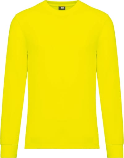 WK. Designed To Work Duurzaam uniseks T-shirt lange mouwen katoen/polyester WK318 - Fluorescent Yellow - L