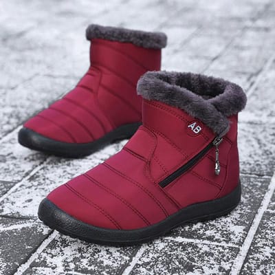 Winter Sneeuwlaarzen Hoge Kwaliteit Dameslaarzen Regen Warm Bont Voet Moederschoenen Waterdichte Enkellaarsjes Vrouwelijk 35 black