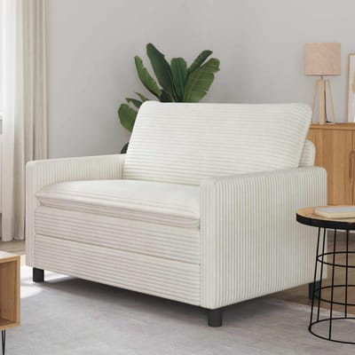 vidaXL - Bank - Crèmekleurig - 126 - x - 81 - x - 87,5 - cm - Polyester