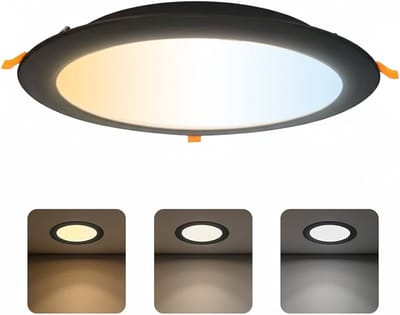 WAFEEL -LED Downlight - Inbouw Rond 18W - CCT - Aanpasbare licht kleuren - 3000K/4000K/6000K - 2450 Lumen - Mat Zwart - Ø170mm - IP54 - Binnen/Buiten