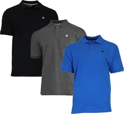 3-Pack Donnay - Polo (Noah) - Sportpolo - Heren - Black/Charcoal/Active blue (417) - maat M