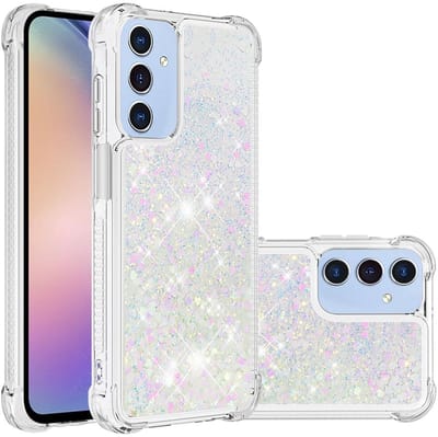 Coverup Hoesje - Geschikt voor Samsung Galaxy A17 Hoesje - Coverup Liquid Glitter Back Cover - Wit