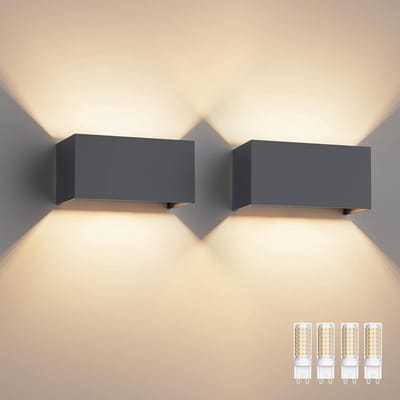 Wandlampen voor binnen en buiten, IP54, 18W, verstelbare stralingshoek, warmwit licht, modern design