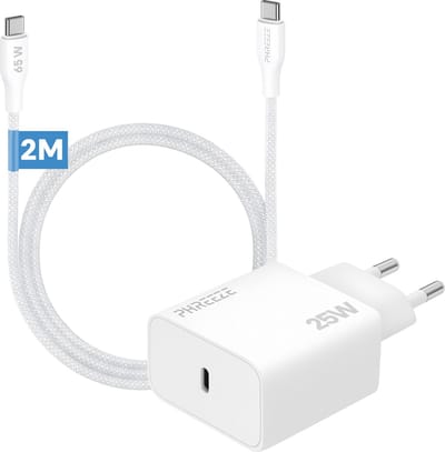 25w super snellader met usb C naar usb C kabel 2m lang - Usb C oplader voor s25 t/m s10 a56 tab s7 s8 s9 s10 a9 a10