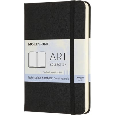 Carnet de notes Moleskine Art Collection Watercolor à couverture rigide, format de poche, noir ARTMM805 noir