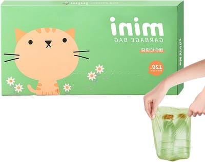 Kleine Afvalzakken - Prullenbak Zakken - Badkamer Opruimen - Waterdicht en Lekvrij - 21 x 11 x 5 cm - Groen